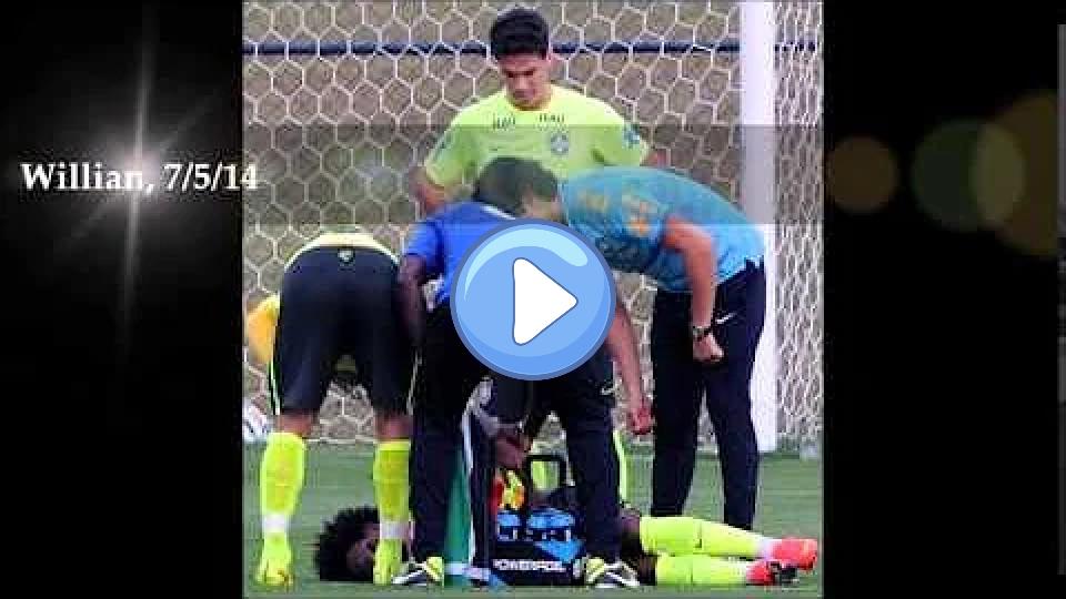 Video thumb: WORLD CUP 2014: Brazilian Player Willian Suffers Back Injury (7/5/14)