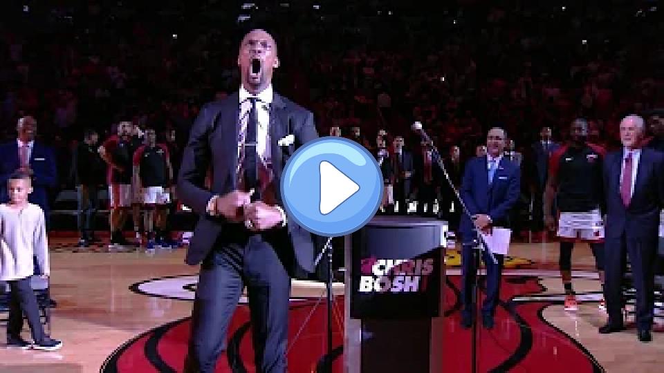 Video thumb: Chris Bosh's Final Scream at Heat Jersey Retirement Ceremony | March 26, 2019