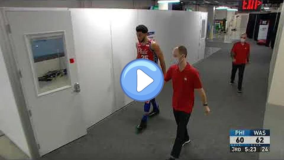 Play video: Ben Simmons' knee injury (Wednesday, August 5, 2020) Video thumb: Ben Simmons' knee injury (Wednesday, August 5, 2020)
