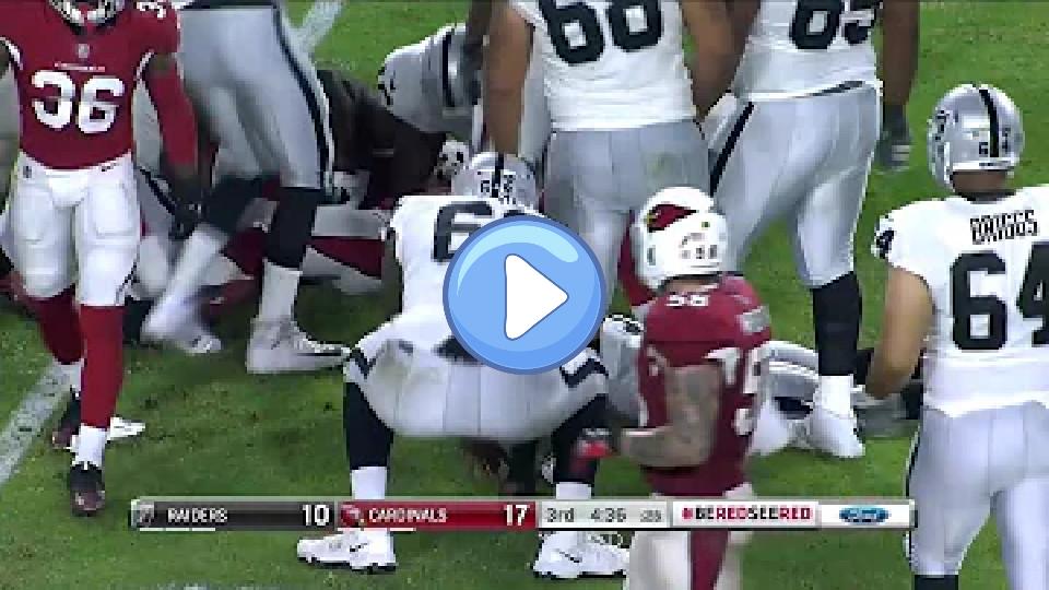 Video thumb: QB Connor Cook makes an impressive tackle after a Raiders fumble!