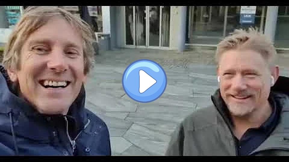 Video thumb: Edwin van der Sar met Peter Schmeichel on the street in Midtjylland.