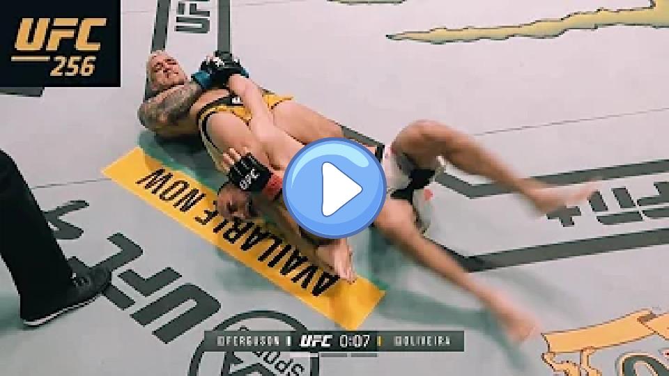 Video thumb: Tony Ferguson refused to submit to Charles Oliveira's armbar in Round 1.