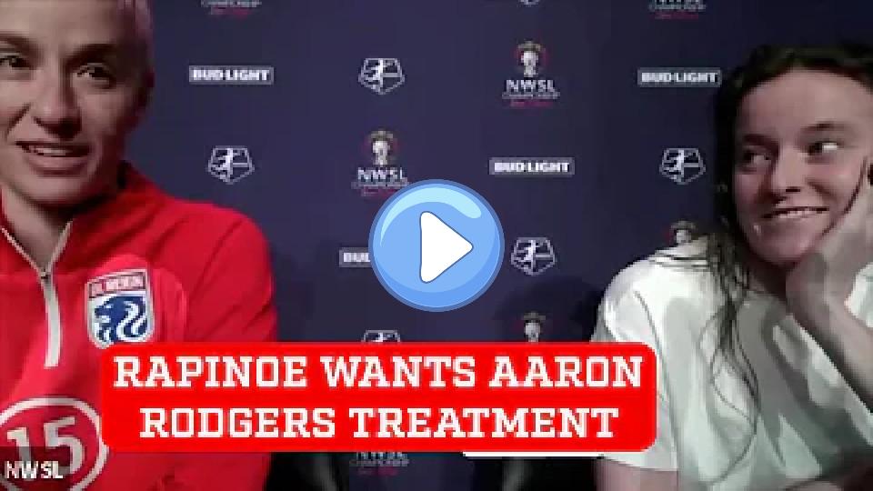 Video thumb: Meghan Rapinoe says she's going to call Aaron Rodgers after suffering an ACL injury.