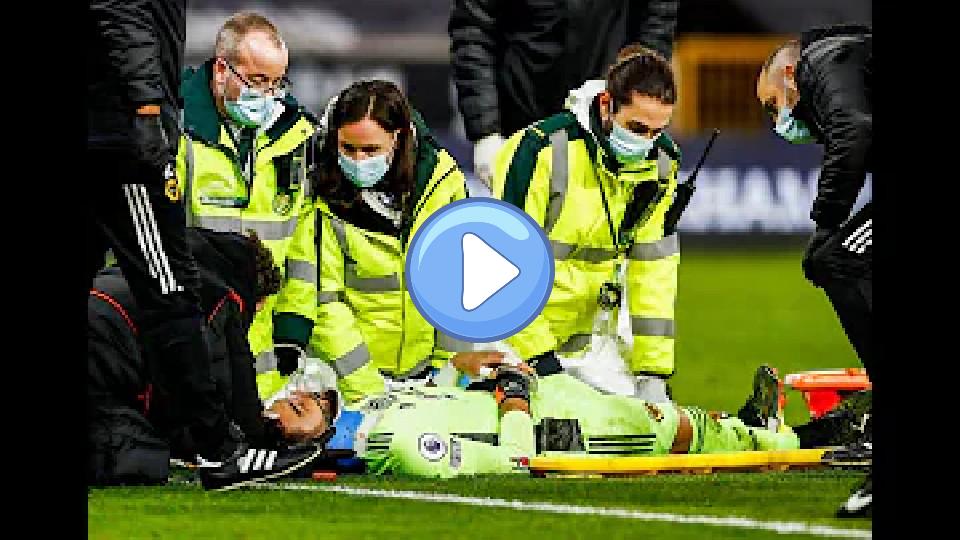 Video thumb: Rui Patricio suffers a concerning head injury in Wolves' defeat to Liverpool.