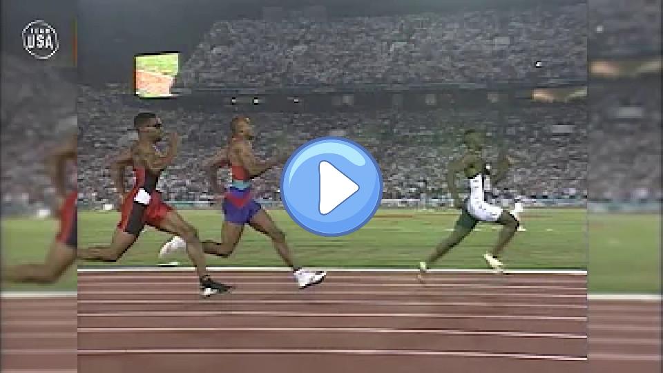 Video thumb: Michael Johnson Sprints to Gold at the 1996 Olympic Games | Gold Medal Moments Presented by Hershey's