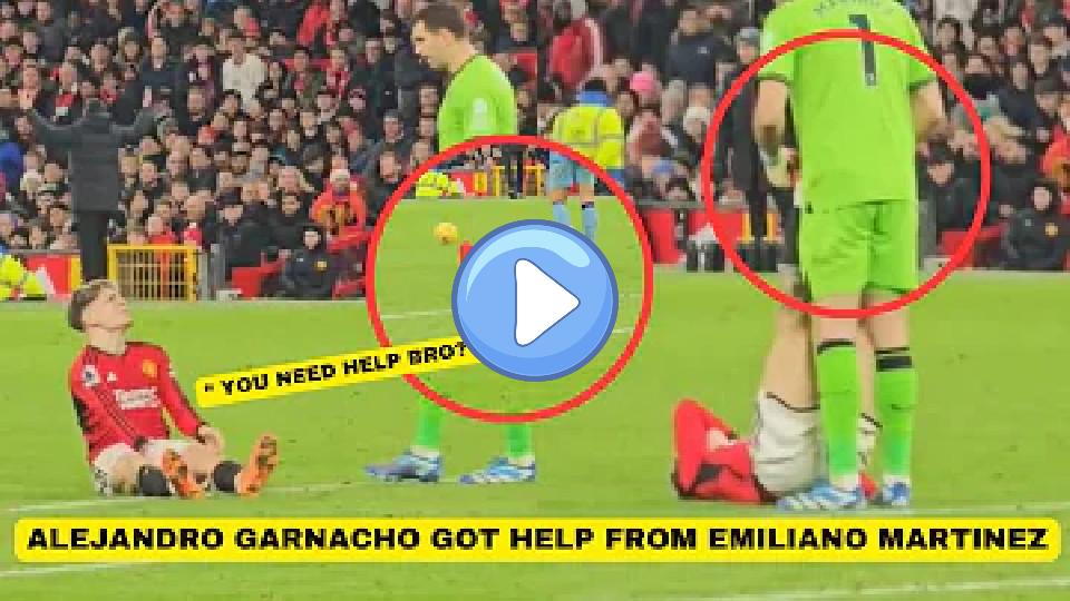 Video thumb: Alejandro Garnacho Received Help From Emiliano Martinez After Near Injury