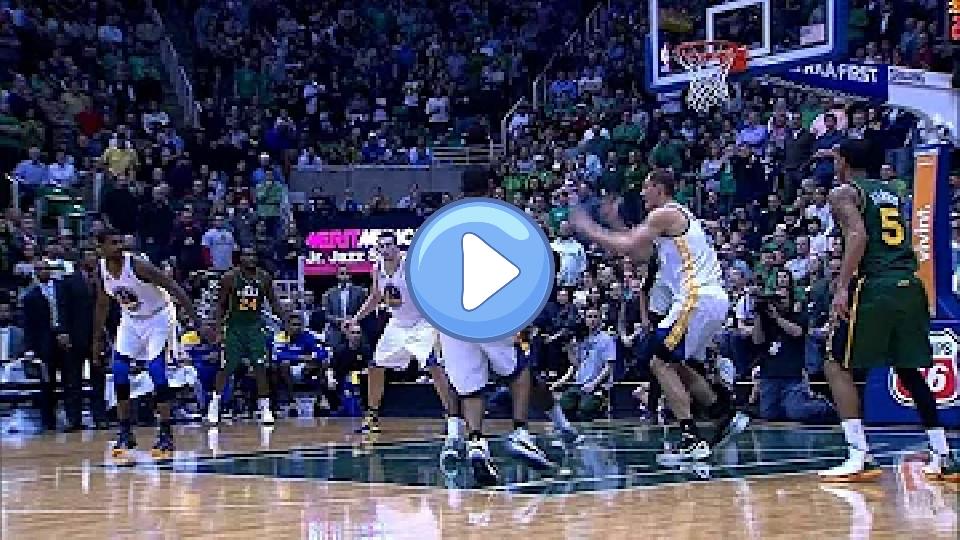 Video thumb: Derrick Favors' Monster Dunk on Biedrins