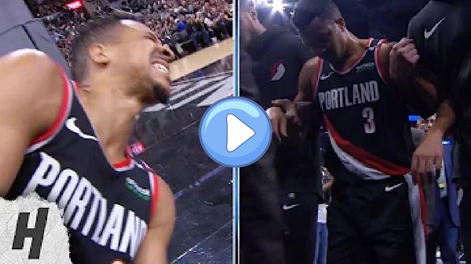 Video thumb: CJ McCollum Leg Injury - Blazers vs. Spurs | March 16, 2019 | 2018-19 NBA Season