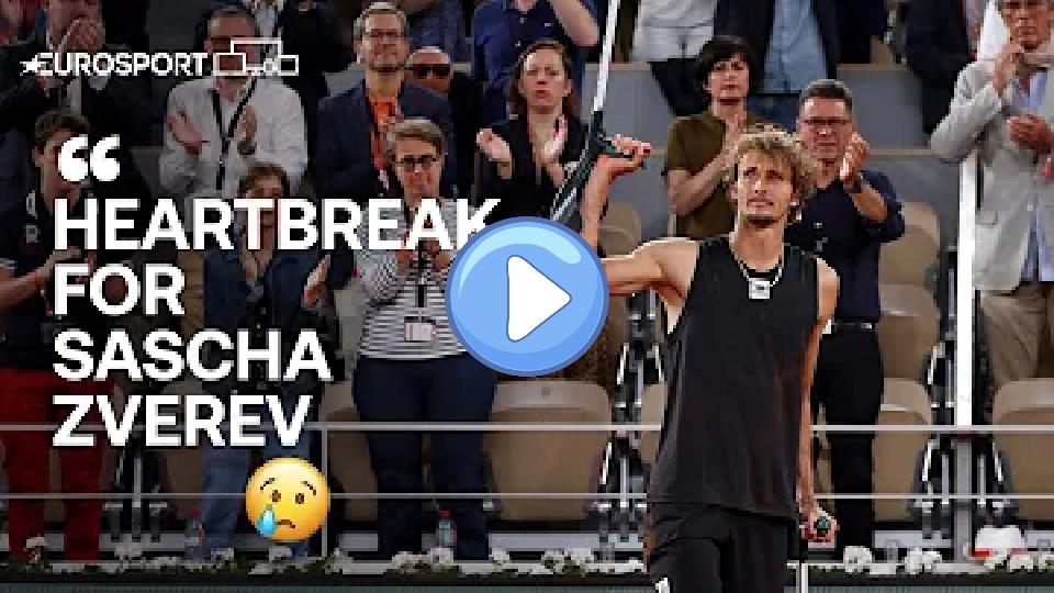 Video thumb: Zverev Leaves Court in Wheelchair After Twisting Ankle | Roland Garros 2022 | Eurosport