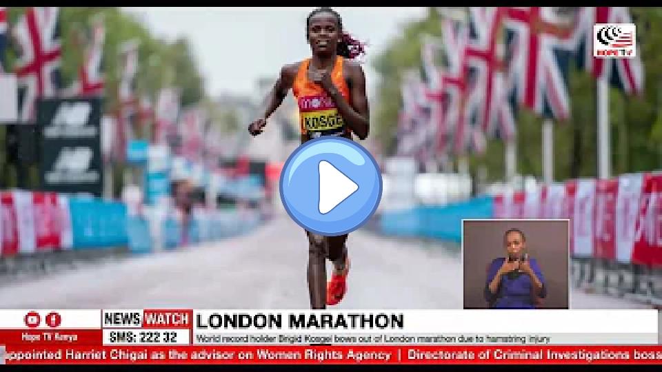 Video thumb: World record holder Brigid Kosgei withdraws from London Marathon due to hamstring injury