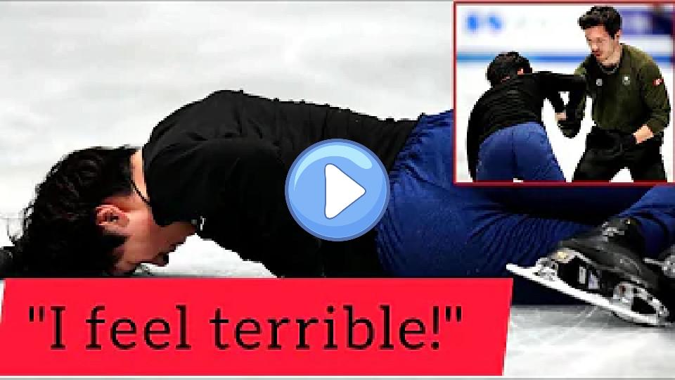 Video thumb: Shoma Uno fell during the morning practice. 