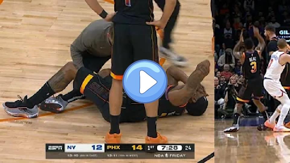 Video thumb: Bradley Beal in serious pain after bad ankle injury, heads to locker room vs. Knicks