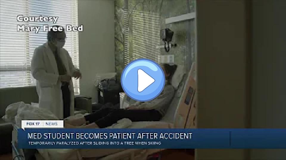 Video thumb: Med student beats the odds after ski accident