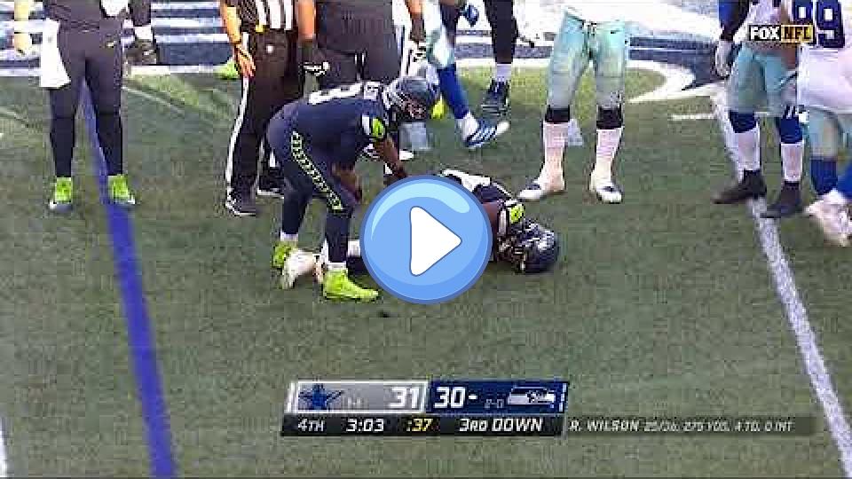 Video thumb: Chris Carson Leg Injury (Controversial Play) | NFL Week 3