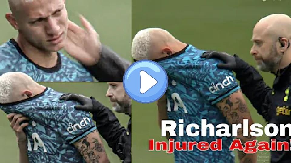 Play video: Tottenham's Richarlison was in tears after an injury against Southampton. Video thumb: Tottenham's Richarlison was in tears after an injury against Southampton.