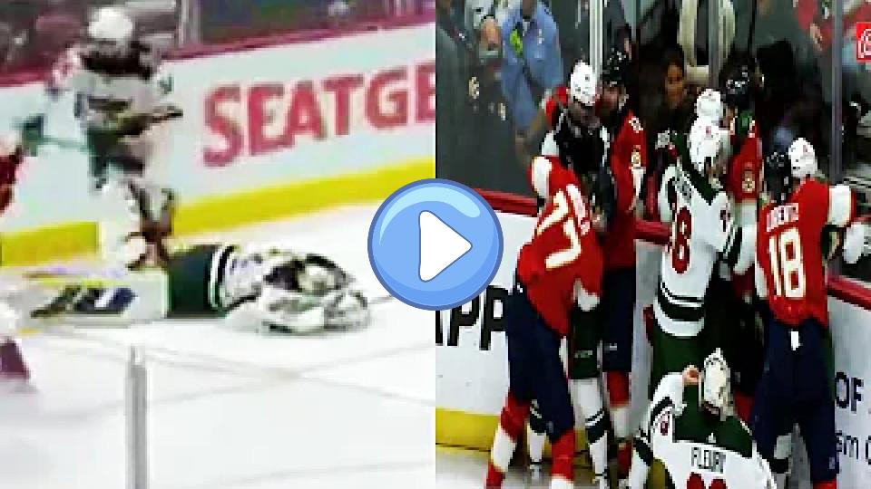 Video thumb: Will Lockwood Marc-Andre Fleury Injury Incident (FULL CLIP) Minnesota Wild vs. Florida Panthers