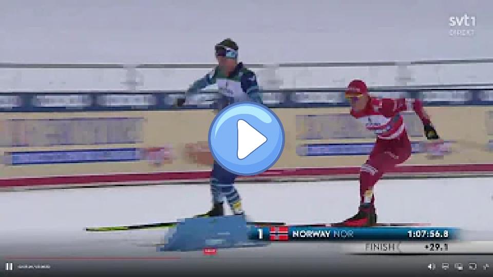 Video thumb: Alexander Bolshunov gets enraged and strikes down Joni Mäki from Finland. Russia vs. Finland Cross-Country