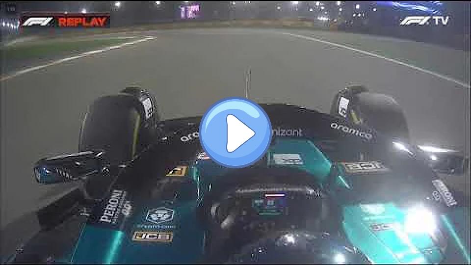 Video thumb: Lance Stroll pushing a steering wheel with a broken arm