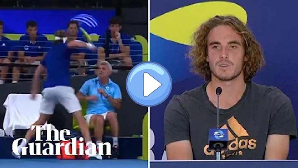 Video thumb: Stefanos Tsitsipas injures father with racket swipe in ATP Cup meltdown