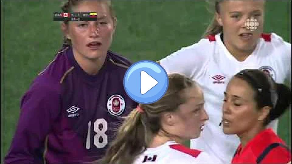 Video thumb: Janine Beckie becomes a goalkeeper