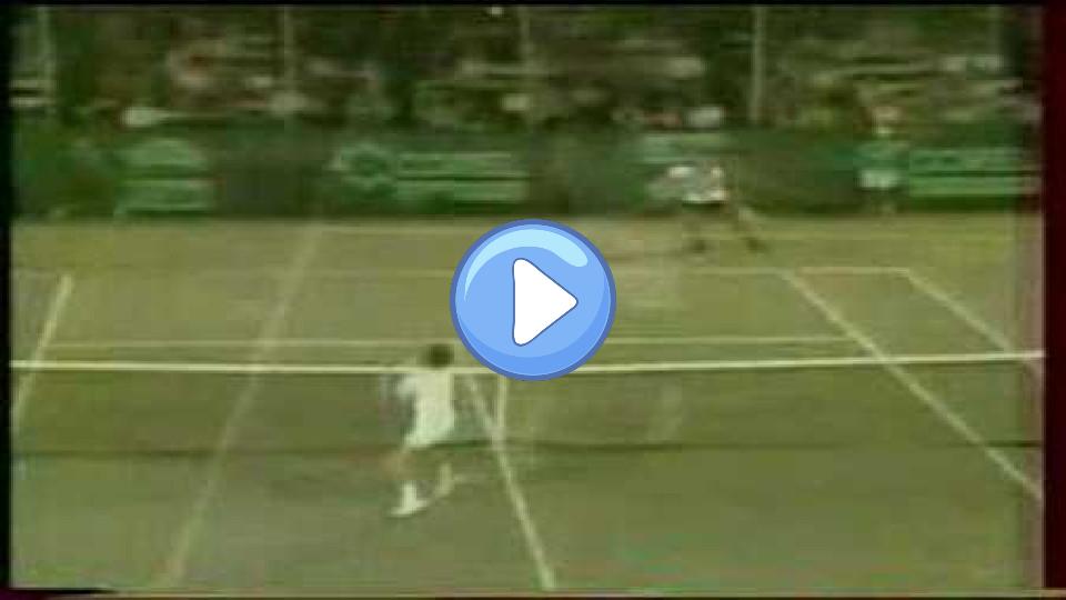 Video thumb: Connors threw his racquet in the air and won the point.