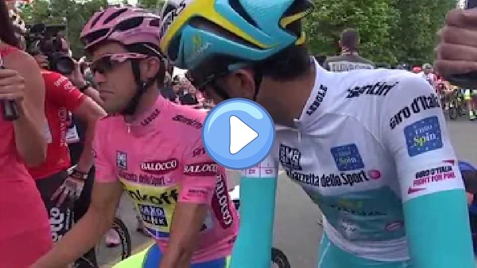 Play video: Alberto Contador (Tinkoff-Saxo) started stage seven of the Giro d'Italia despite his shoulder injury. Video thumb: Alberto Contador (Tinkoff-Saxo) started stage seven of the Giro d'Italia despite his shoulder injury.