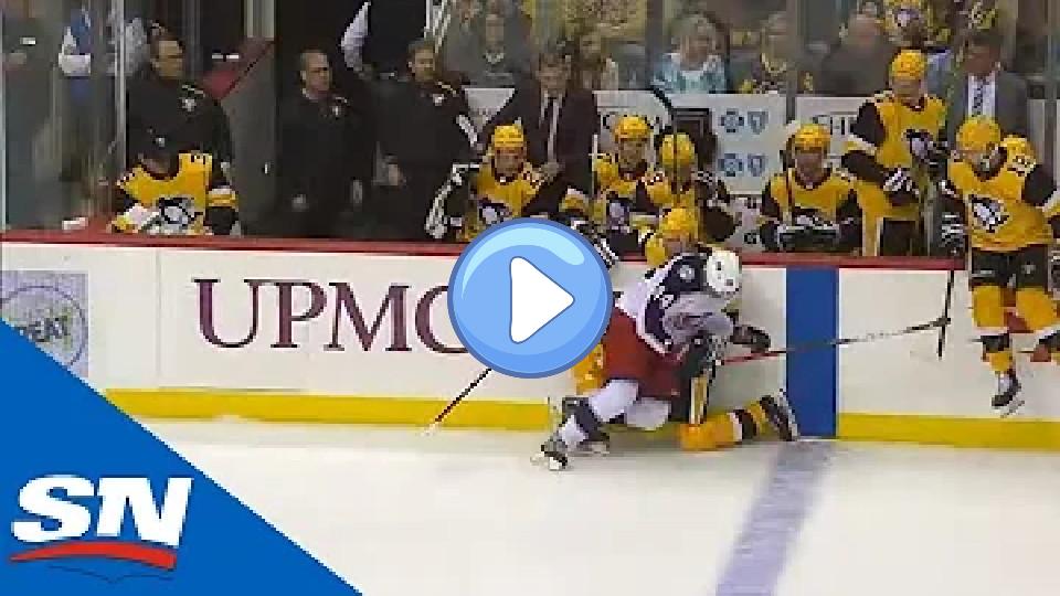 Video thumb: Penguins' Evgeni Malkin Forced to Dressing Room After Awkward Hit into Boards