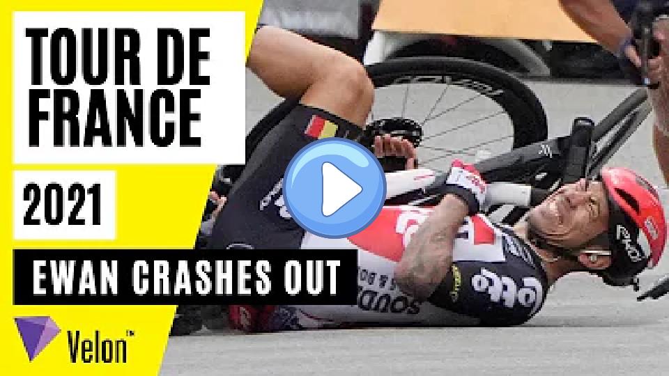 Video thumb: Caleb Ewan crashes out of Tour de France: Behind the Scenes