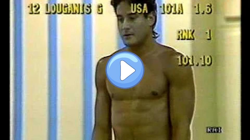 Video thumb: The best dive ever: Greg Louganis at the World Championships in Madrid 1986, 3-meter swan dive 101A.