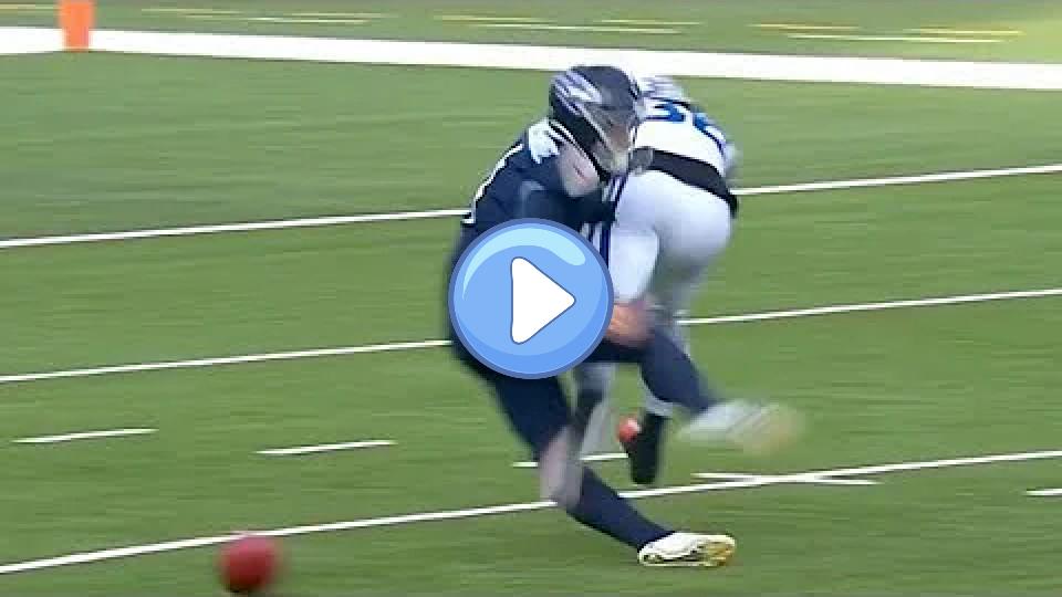 Play video: Titans Punter Ryan Stonehouse Suffers Serious Injury After Huge Hit by Colts Player (Carted Off) Video thumb: Titans Punter Ryan Stonehouse Suffers Serious Injury After Huge Hit by Colts Player (Carted Off)