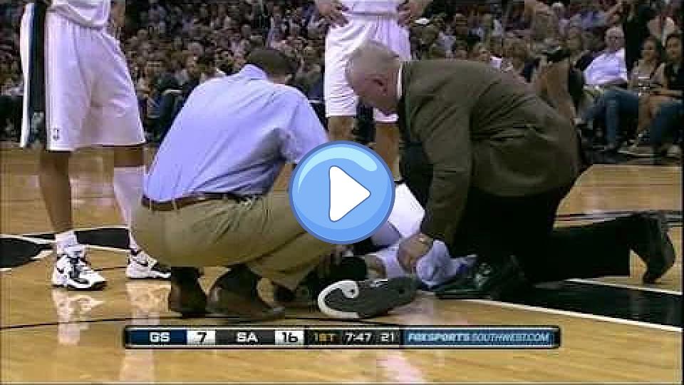 Video thumb: Tim Duncan injures his left ankle