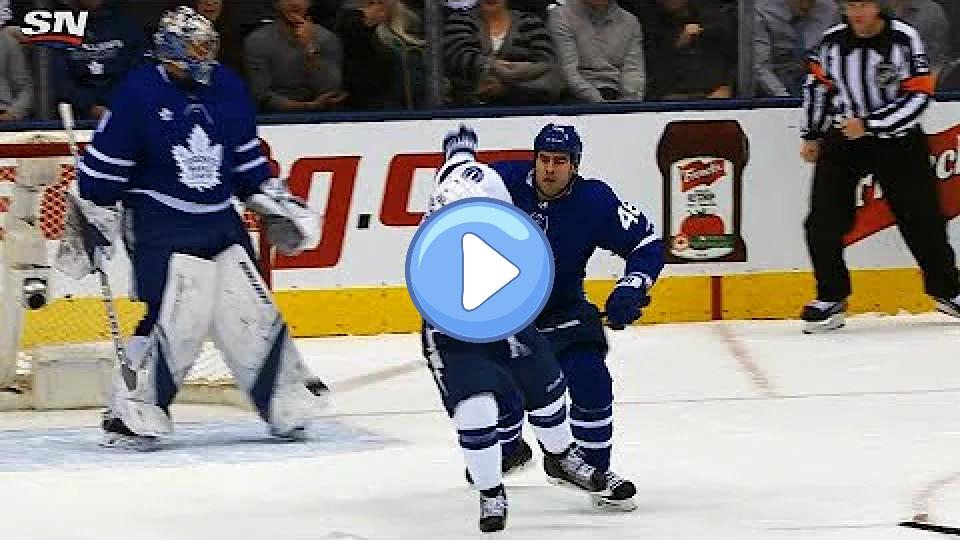 Video thumb: Vladislav Namestnikov shoves Frederik Andersen, and Roman Polak takes exception.
