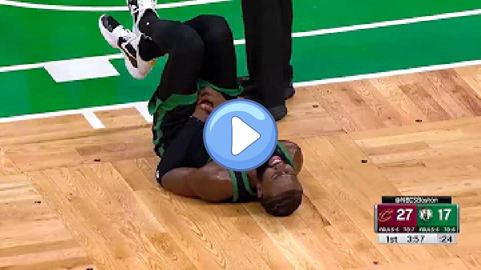 Video thumb: Jaylen Brown sustained a groin injury after being kicked.