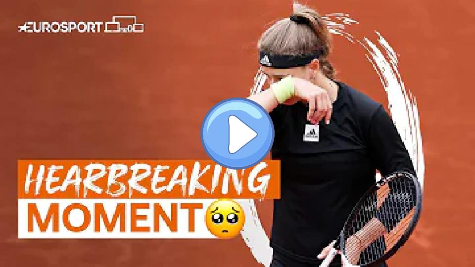 Video thumb: Tearful Karolina Muchova retires due to injury | 2022 French Open | Eurosport