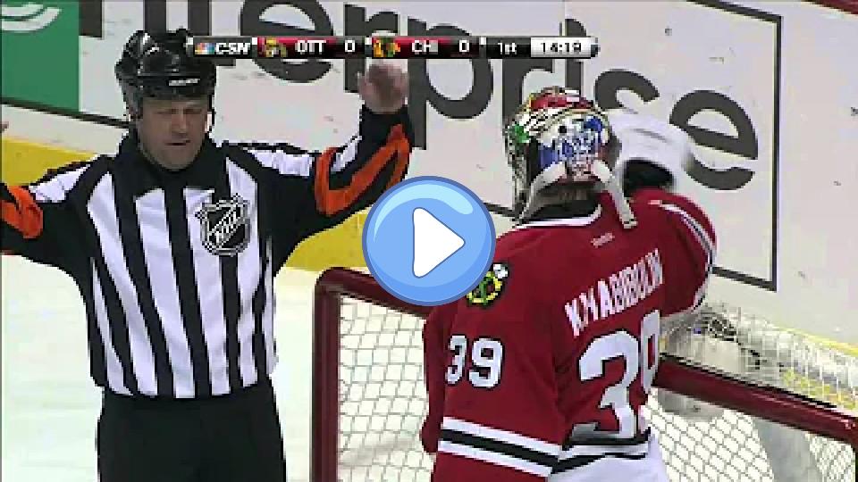 Video thumb: Kyle Turris breaks Khabibulin's helmet