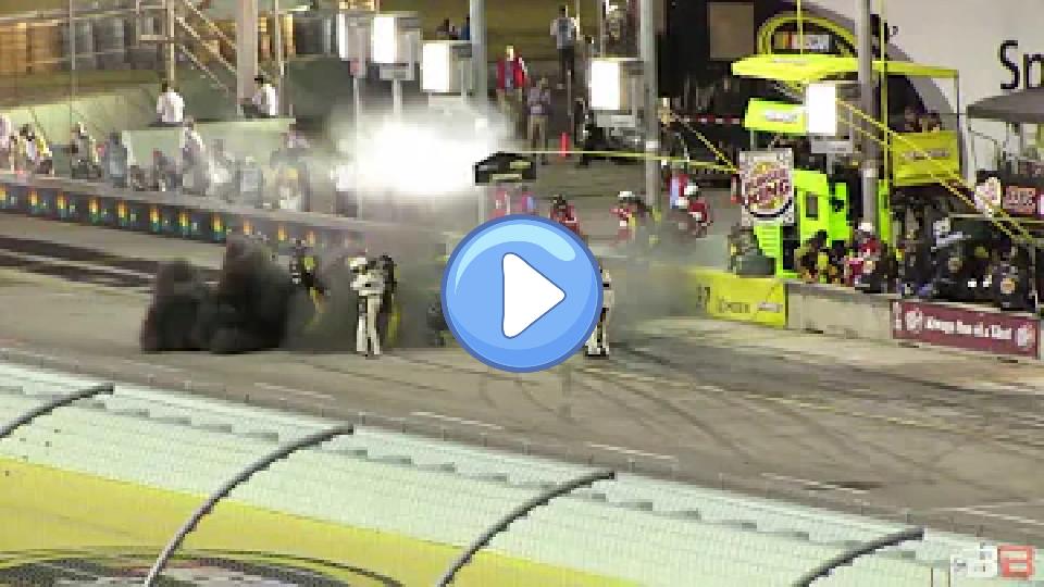 Video thumb: Paul Menard tire explosion from the stands | NASCAR Sprint Cup Homestead 2013