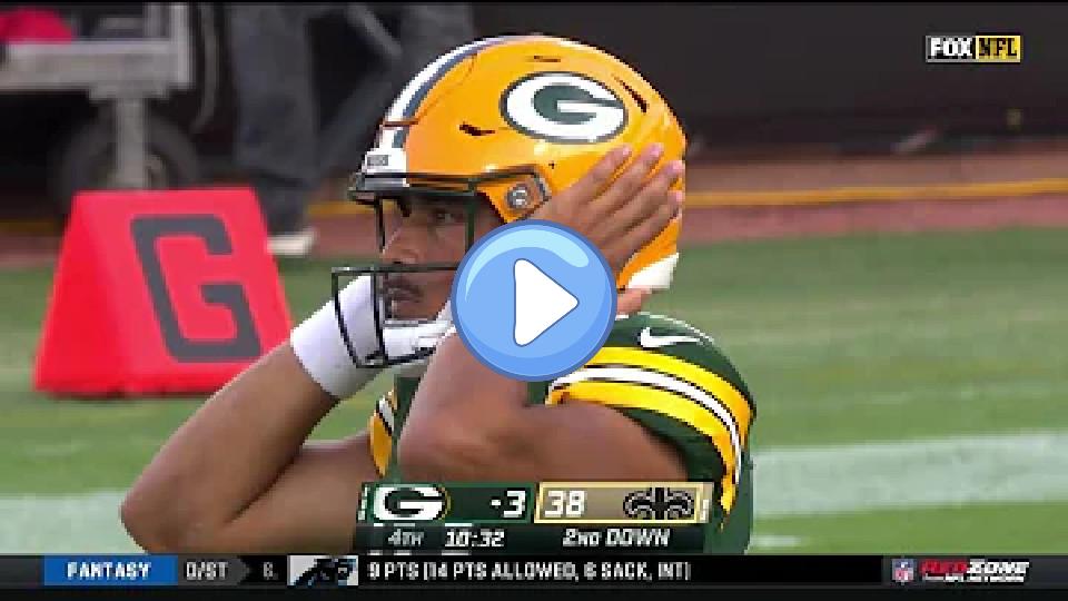 Play video: Jordan Love takes his first NFL snap under unfortunate circumstances... Video thumb: Jordan Love takes his first NFL snap under unfortunate circumstances...
