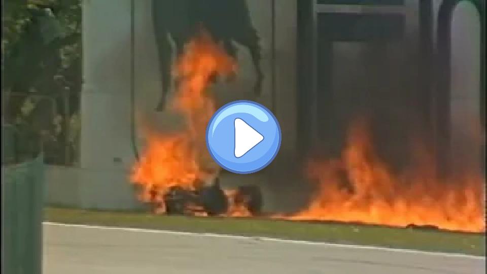 Video thumb: Gerhard Berger's huge crash at Tamburello in the 1989 San Marino Grand Prix at Imola (All Angles)