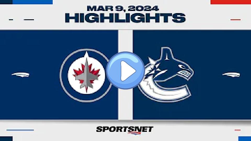 Video thumb: NHL Highlights | Jets vs. Canucks - March 9, 2024