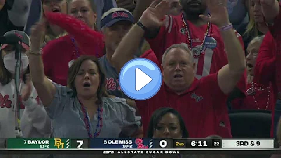 Video thumb: Matt Corral returns to the field and receives a standing ovation from Ole Miss fans after a brutal injury.