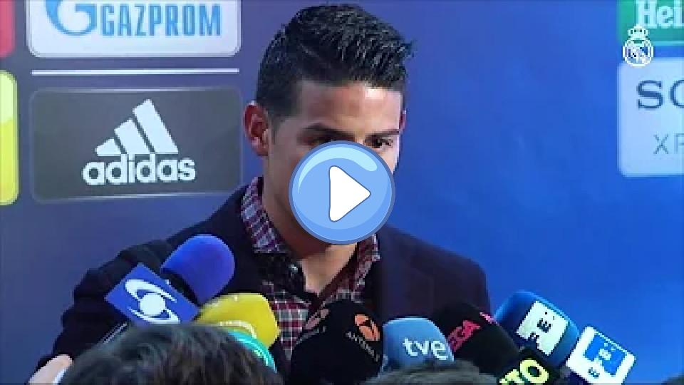 Video thumb: James Rodriguez has a left shoulder injury but can still play, said Jose Pekerman.