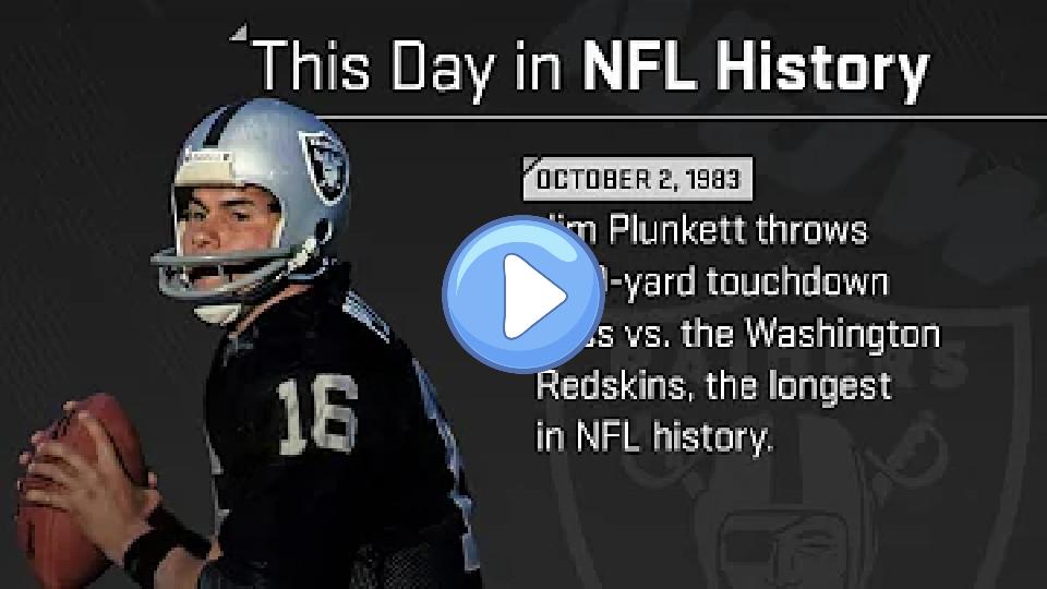 Video thumb: Jim Plunkett's 99-yard touchdown pass | This Day in NFL History (October 2, 1983)