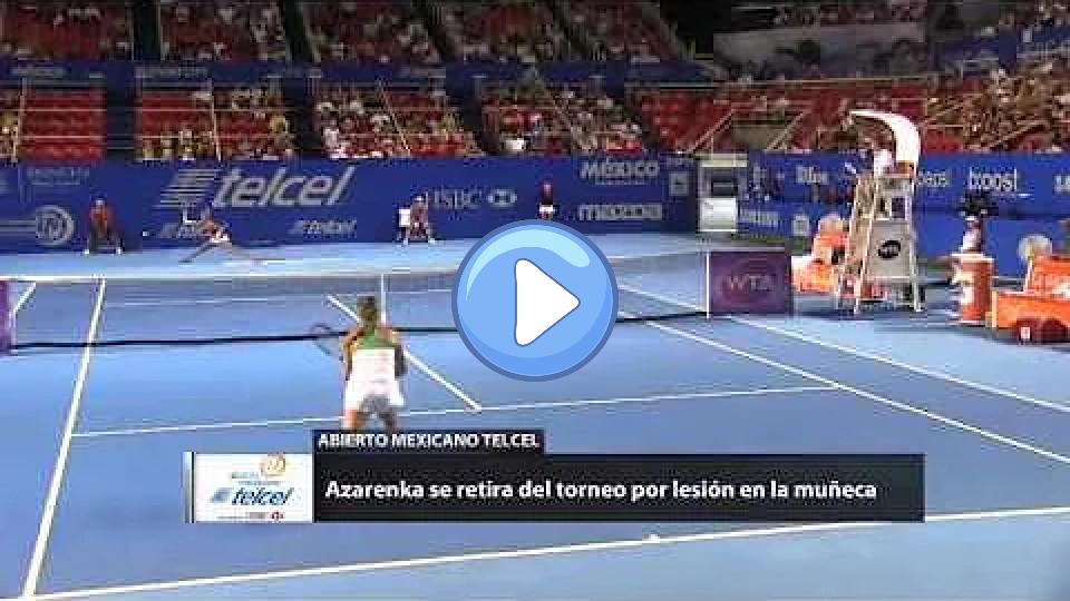 Play video: Azarenka suffered a left wrist injury in Acapulco in 2016. Video thumb: Azarenka suffered a left wrist injury in Acapulco in 2016.