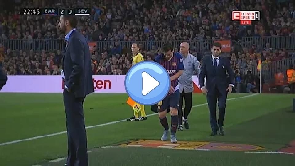 Video thumb: Lionel Messi Injury vs Sevilla (20/10/2018) HD