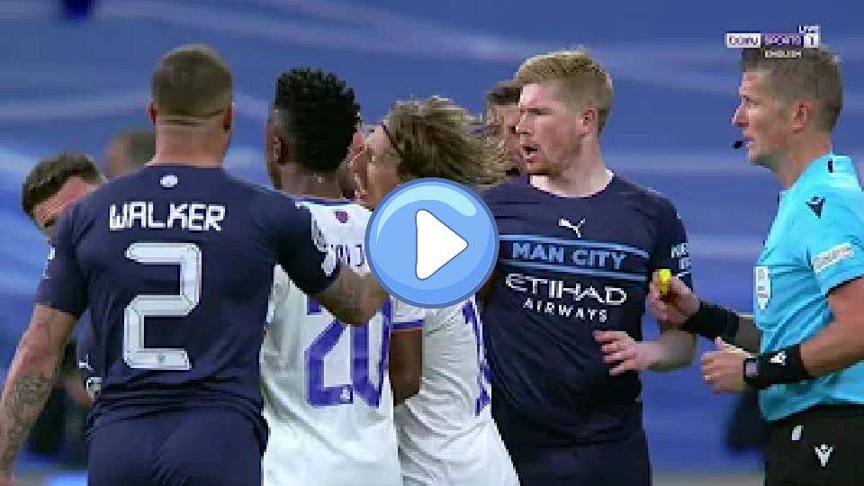 Video thumb: Laporte slaps Modric - Modric receives a yellow card - Laporte simulates like a cat.