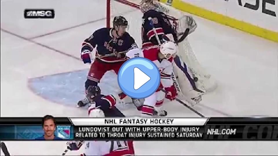 Video thumb: Henrik Lundqvist's Scary Throat Injury vs. Hurricanes on 1/31/14