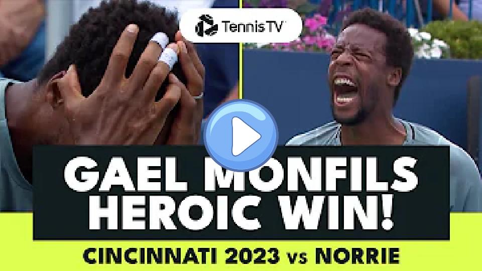 Video thumb: From Agony to Ecstasy: Gael Monfils Overcomes Injury Against Norrie | Cincinnati 2023