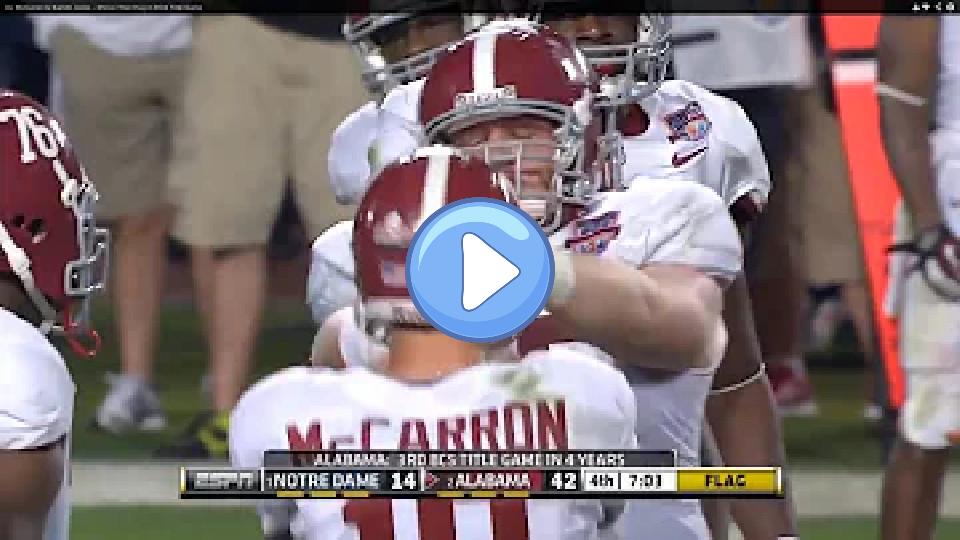 Video thumb: AJ McCarron & Barrett Jones - Shove, Then Hug in BCS Title Game