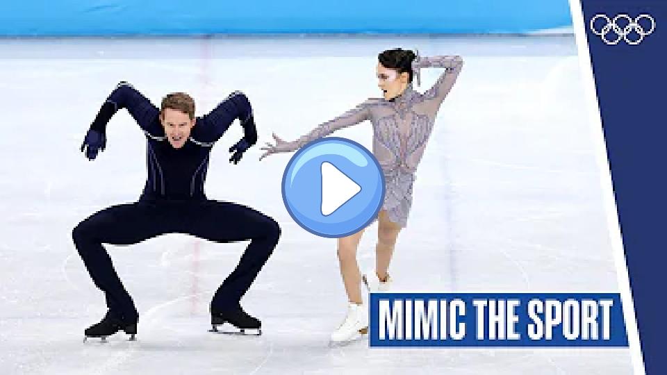 Play video: 🇺🇸 Madison Chock & Evan Bates Take on the 'Mimic the Sport' Challenge! 🫣 Video thumb: 🇺🇸 Madison Chock & Evan Bates Take on the 'Mimic the Sport' Challenge! 🫣