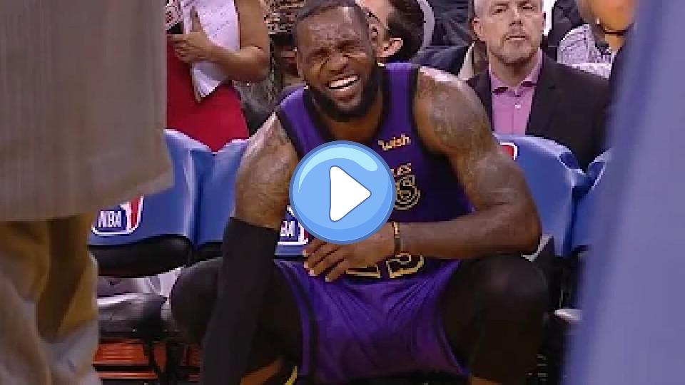 Video thumb: LeBron James' Groin Injury - Lakers vs. Warriors | Dec 25, 2018 | 2018-19 NBA Season